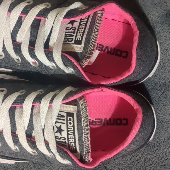 Converse All Star kids Shoes grey and pink size 11 - Picture 5 of 9
